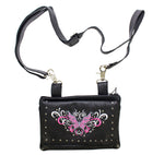All Naked Cowhide Leather Pink Butterfly Belt Bag