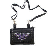 Cowhide Leather Purple Butterfly Belt Bag