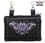 Cowhide Leather Purple Butterfly Belt Bag