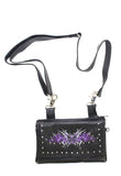 All Naked Cowhide Leather Purple Butterfly Belt Bag