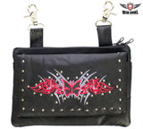 All Naked Cowhide Leather Red Butterfly Belt Bag