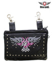 All Naked Cowhide Leather Hot Pink Eagle Belt Bag