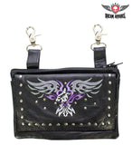 All Naked Cowhide Leather Purple Eagle Belt Bag