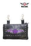Purple Rose All Naked Cowhide Leather Belt Bag