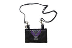Studded Naked Cowhide Leather Belt Bag with Purple Wings