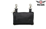 Black Naked Cowhide Leather Belt Bag