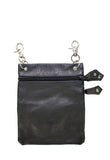 Pure Black Naked Cowhide Leather Belt Bag