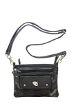 Black Naked Cowhide Leather Deck-Of-Cards Belt Bag