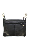 Black Naked Cowhide Leather Deck-Of-Cards Belt Bag