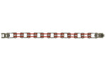 Red & Stainless Steel Motorcycle Chain Bracelet