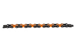 Black and Orange Motorcycle Chain Bracelet with Gemstones