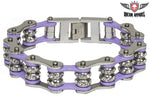 Violet Motorcycle Chain Bracelet with Gemstones