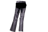 Womens Black Low-Rise Cowhide Leather Chaps