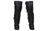 Men's Black Leather Wool Lined Leggings