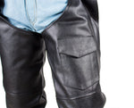 Plain Black Split Leather Chaps