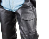 Plain Black Split Leather Chaps