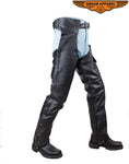Plain Black Naked Cowhide Leather Chaps