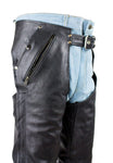 Black Multi-Pocket Split Leather Chaps