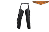 Women Chaps with Stud, Beaded Fringe and Fashion Strap