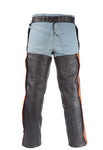 Black Leather Chaps With Orange Straps