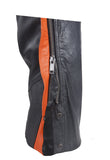 Black Leather Chaps With Orange Straps