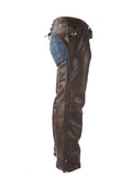 Brown Leather Chaps With Removable Liner