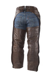 Brown Leather Chaps With Removable Liner