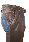 Brown Leather Chaps With Removable Liner