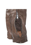 Brown Leather Chaps With Removable Liner