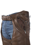 Brown Leather Chaps With Removable Liner