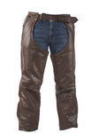 Brown Leather Chaps With Removable Liner