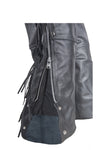 Biker Leather Chaps With Braid & Fringe