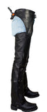 Black Naked Cowhide Leather Chaps W/ Mesh Lining