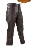 Mens Brown Leather Motorcycle Pants