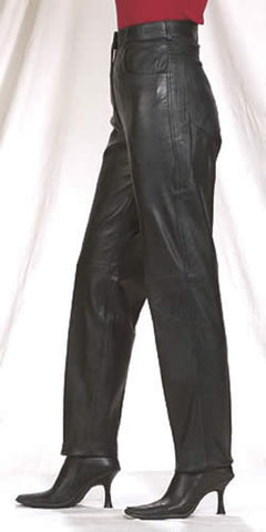Womens Plain Leather Pants