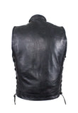 Men's Black Liner Naked Cowhide Gun Pocket With Zipper And Snap Vest by Club Vest®