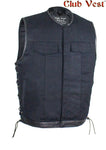 Men's Denim Gun Pocket W/ Side Laces By Club Vest
