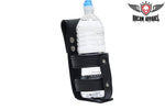 Black Leather Motorcycle Cup Holder with Button Snaps