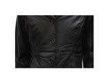Womenss Light Weight Long Black Leather Jacket