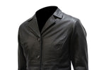 Womenss Light Weight Long Black Leather Jacket