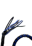 42" X 3" Hand-braided Get Back Whip - Black/Blue