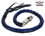 42" X 3" Hand-braided Get Back Whip - Black/Blue