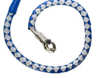 Blue And Silver Hand-Braided Leather Get back Whips - 2" Thick/42" Length