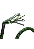 42" X 3" Hand-braided Naked Cowhidwe Leather Get Back Whip - Black/Green