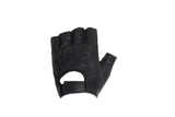 Motorcycle Fingerless Leather Gloves With Embroidered Black Flame