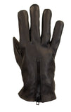 Black Naked Leather Riding Gloves