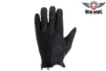 Lined Leather Motorcycle Gloves With Zipper