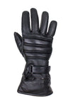 Long Raincover Black Naked Cowhide Leather Gauntlet Gloves