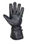 Long Raincover Black Naked Cowhide Leather Gauntlet Gloves