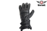Leather Motorcycle Glove With Velcro & Lining
